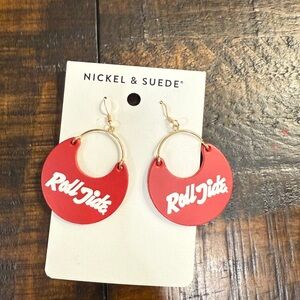 Nickel & Suede Red Earrings